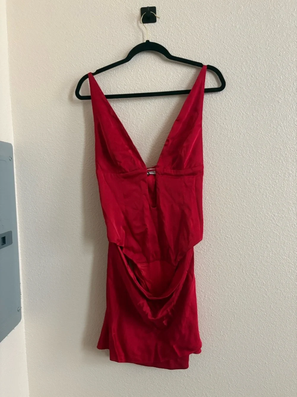 Oh Polly Cutout A-Line Mini Dress in Scarlet Red - Picture 3 of 11